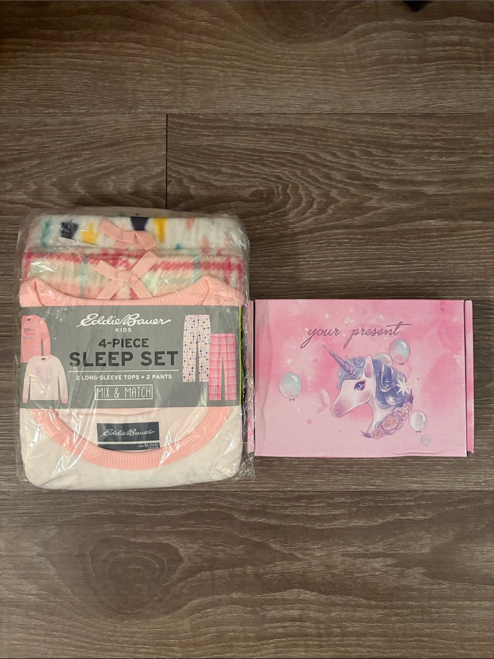 NWT Girls Eddie Bauer Kids 4-Piece Mix & Match Sleep Set in size Kids XS (5/6)